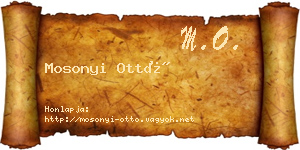 Mosonyi Ottó névjegykártya